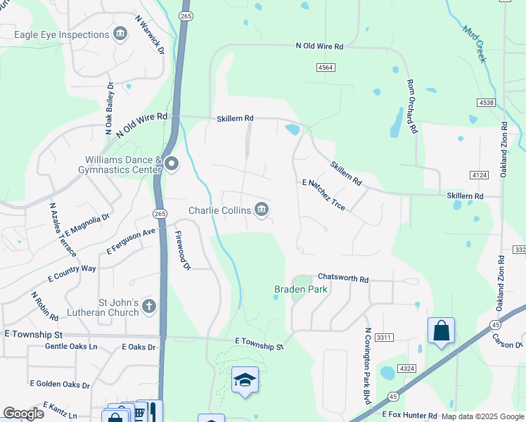 map of restaurants, bars, coffee shops, grocery stores, and more near 3258 Piper Glen in Fayetteville