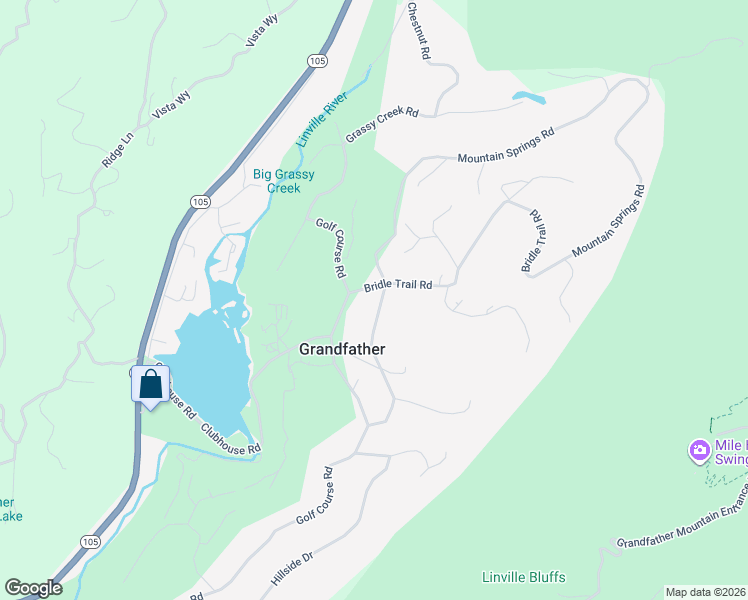 map of restaurants, bars, coffee shops, grocery stores, and more near 2125 Mountain Springs Road in Linville