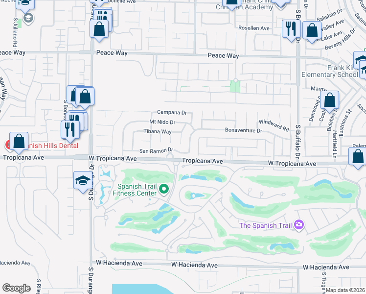 map of restaurants, bars, coffee shops, grocery stores, and more near 4858 Estero Drive in Las Vegas