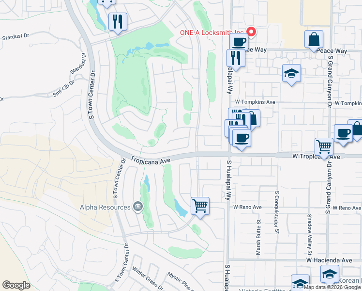 map of restaurants, bars, coffee shops, grocery stores, and more near 10372 Abisso Drive in Las Vegas