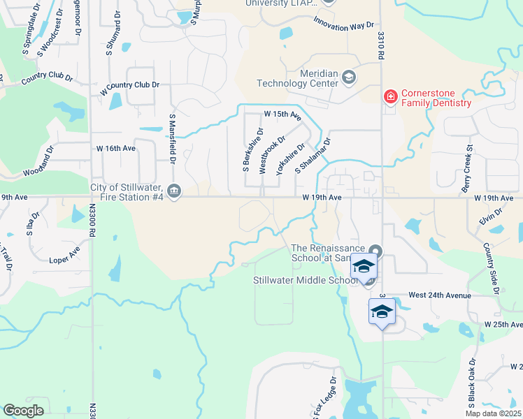 map of restaurants, bars, coffee shops, grocery stores, and more near 4100 West 19th Avenue in Stillwater