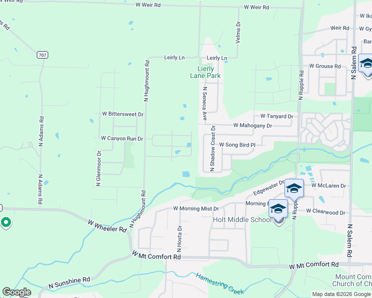 map of restaurants, bars, coffee shops, grocery stores, and more near 2687 North Snowball Drive in Fayetteville