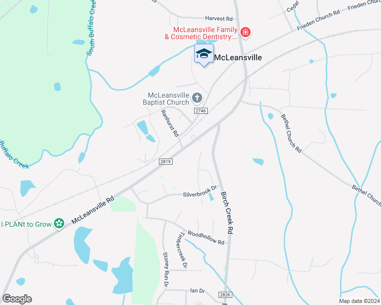 map of restaurants, bars, coffee shops, grocery stores, and more near 5400 McLeansville Road in McLeansville