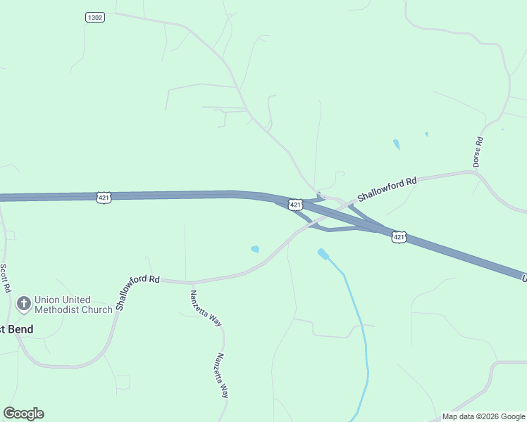 map of restaurants, bars, coffee shops, grocery stores, and more near 8265 Shallowford Road in Lewisville