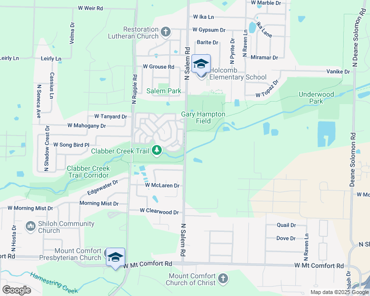 map of restaurants, bars, coffee shops, grocery stores, and more near 2678 North Salem Road in Fayetteville