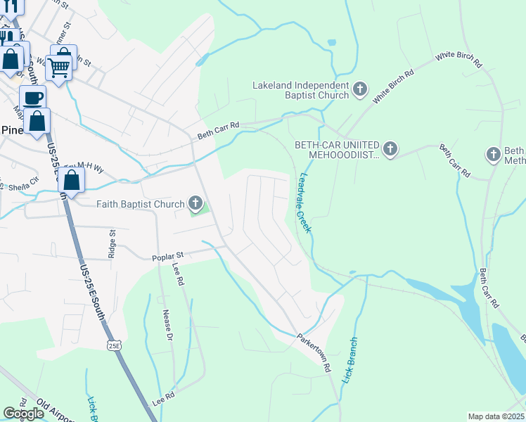 map of restaurants, bars, coffee shops, grocery stores, and more near Unnamed Road in White Pine