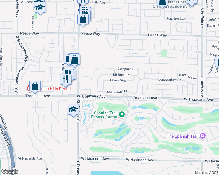 map of restaurants, bars, coffee shops, grocery stores, and more near 8399 Abita Circle in Las Vegas