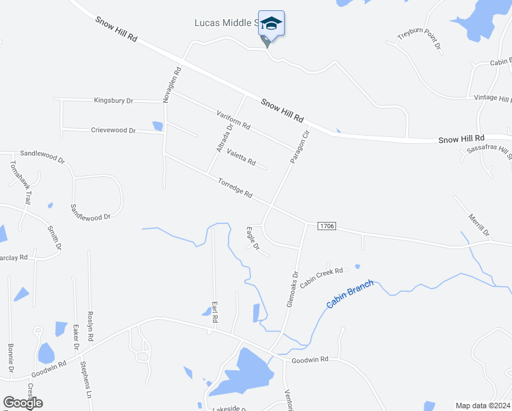 map of restaurants, bars, coffee shops, grocery stores, and more near 912 Torredge Road in Durham