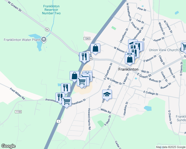 map of restaurants, bars, coffee shops, grocery stores, and more near 203 Janice Avenue in Franklinton