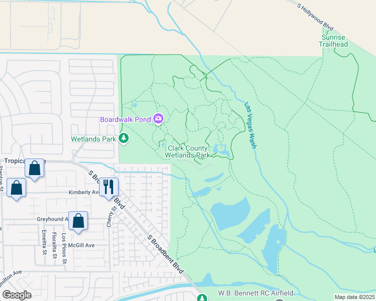 map of restaurants, bars, coffee shops, grocery stores, and more near 7050 Wetlands Park Lane in Las Vegas