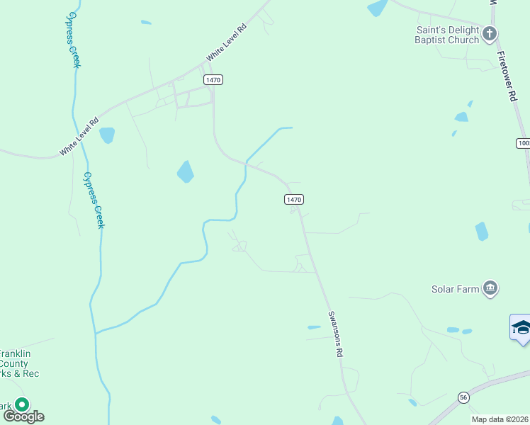 map of restaurants, bars, coffee shops, grocery stores, and more near 455 Swansons Road in Louisburg