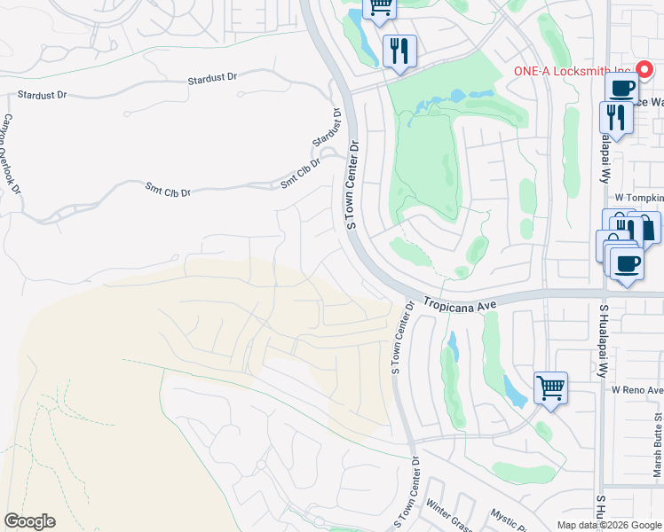 map of restaurants, bars, coffee shops, grocery stores, and more near 4840 Blushing Hills Street in Las Vegas