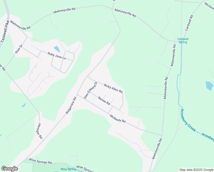 map of restaurants, bars, coffee shops, grocery stores, and more near 6213 Ricky Allen Road in Corryton