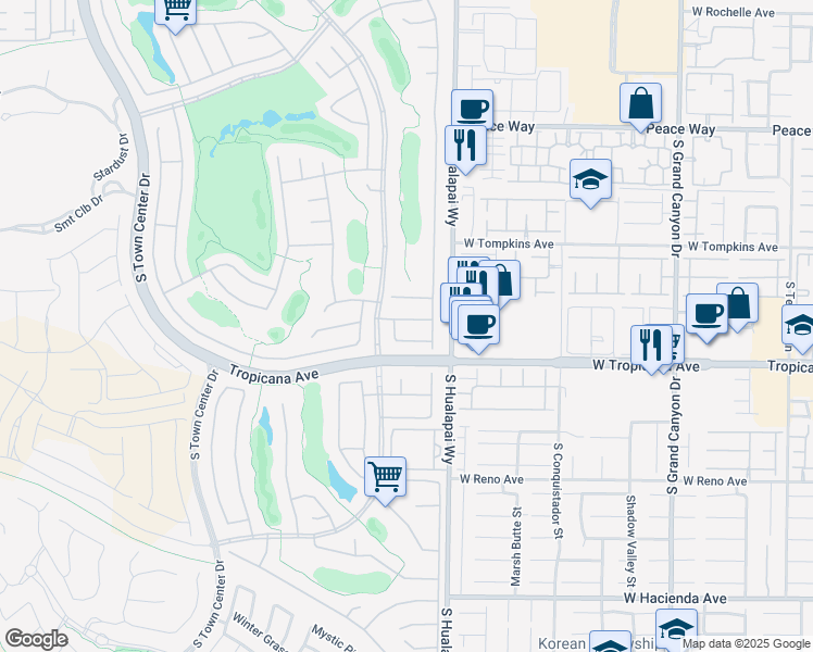 map of restaurants, bars, coffee shops, grocery stores, and more near 10267 Santo Nina Court in Las Vegas