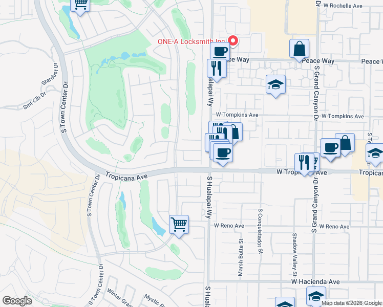 map of restaurants, bars, coffee shops, grocery stores, and more near 10255 Riva De Angelo Avenue in Las Vegas