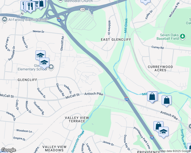 map of restaurants, bars, coffee shops, grocery stores, and more near 231 Bridgeway Circle in Nashville