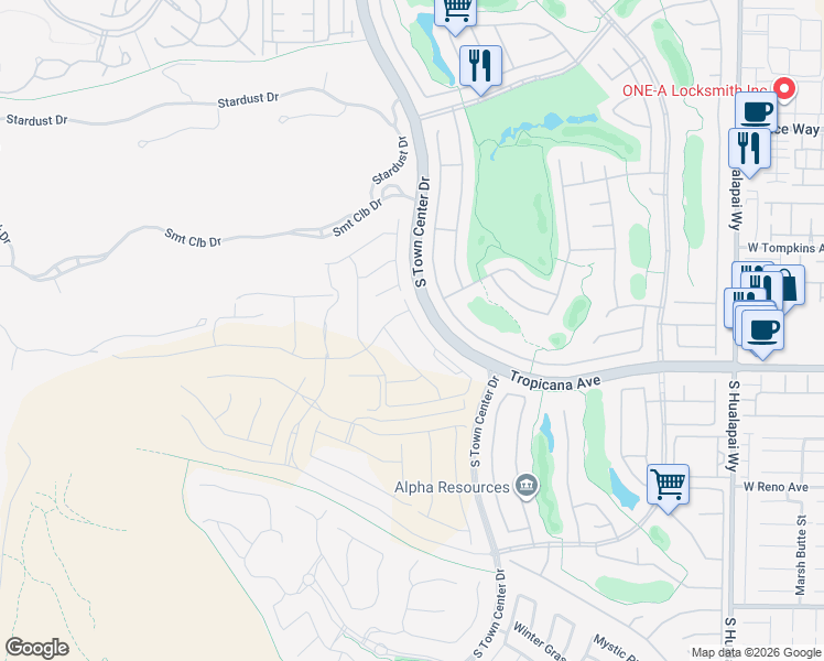 map of restaurants, bars, coffee shops, grocery stores, and more near 4829 Shady Ridge Drive in Las Vegas
