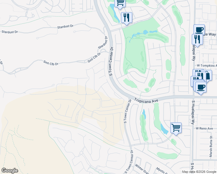 map of restaurants, bars, coffee shops, grocery stores, and more near 4797 Denaro Drive in Las Vegas