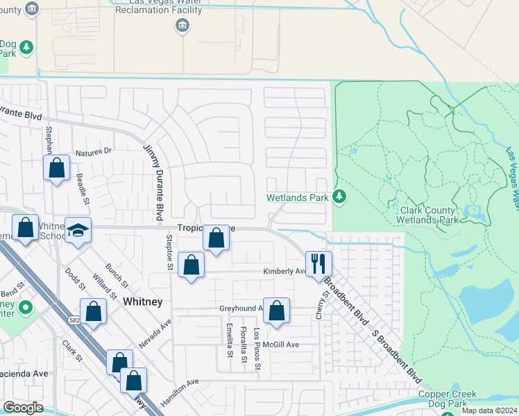 map of restaurants, bars, coffee shops, grocery stores, and more near 4848 Califa Drive in Las Vegas