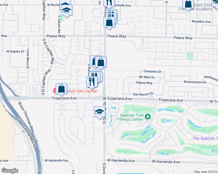 map of restaurants, bars, coffee shops, grocery stores, and more near 8573 Coyote Peak Circle in Las Vegas