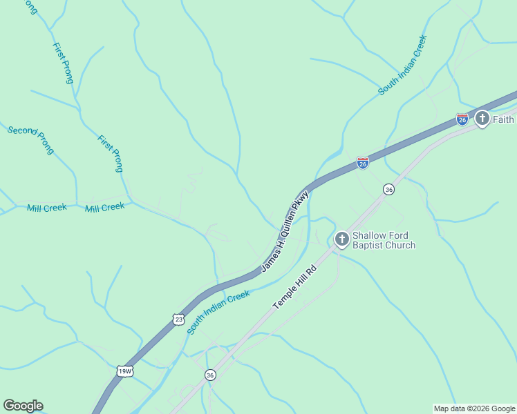 map of restaurants, bars, coffee shops, grocery stores, and more near 320 Ray Kegley Road in Erwin
