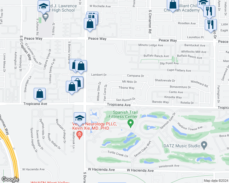 map of restaurants, bars, coffee shops, grocery stores, and more near 8420 Abita Circle in Las Vegas