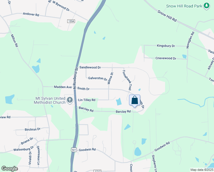 map of restaurants, bars, coffee shops, grocery stores, and more near 155 Smith Drive in Durham