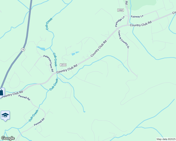 map of restaurants, bars, coffee shops, grocery stores, and more near 195 Ivy Lane in Wilkesboro
