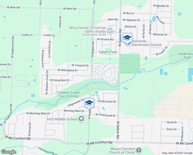 map of restaurants, bars, coffee shops, grocery stores, and more near 2705 Whit Lane in Fayetteville