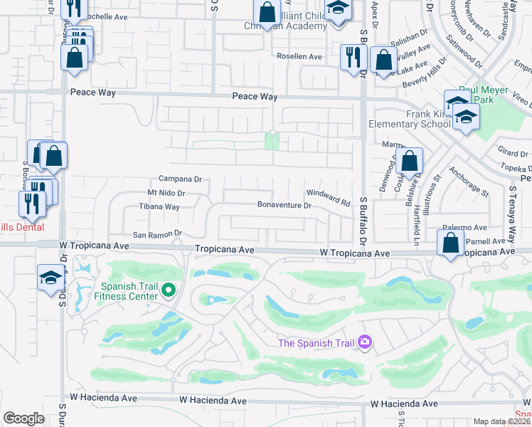 map of restaurants, bars, coffee shops, grocery stores, and more near 8060 Canto Avenue in Las Vegas
