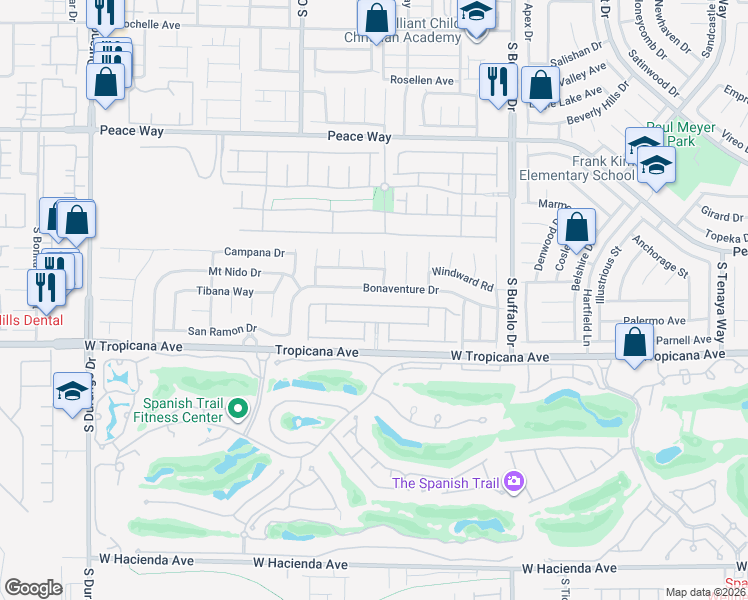 map of restaurants, bars, coffee shops, grocery stores, and more near 8060 Canto Avenue in Las Vegas