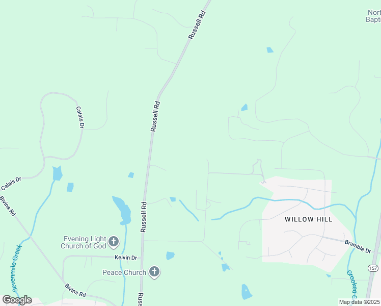 map of restaurants, bars, coffee shops, grocery stores, and more near 6428 Russell Road in Durham
