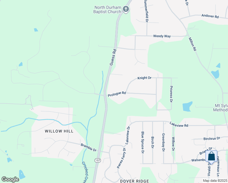 map of restaurants, bars, coffee shops, grocery stores, and more near 1016 Prologue Road in Durham