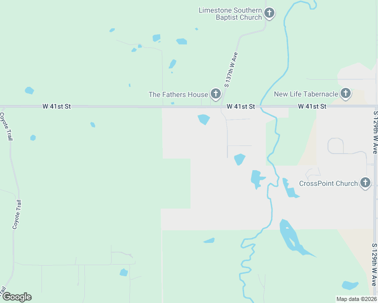 map of restaurants, bars, coffee shops, grocery stores, and more near 4301 East 145 Street South in Sand Springs