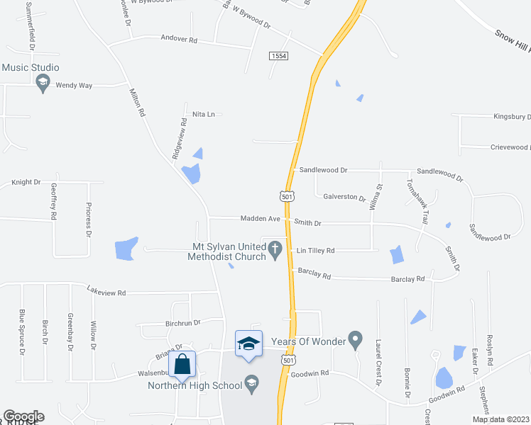 map of restaurants, bars, coffee shops, grocery stores, and more near 114 Madden Avenue in Durham