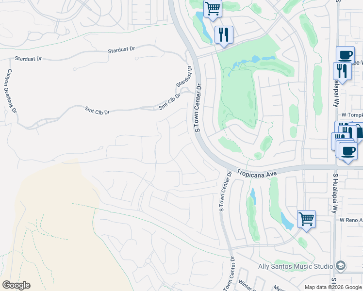 map of restaurants, bars, coffee shops, grocery stores, and more near 10748 Desert Heights Avenue in Las Vegas