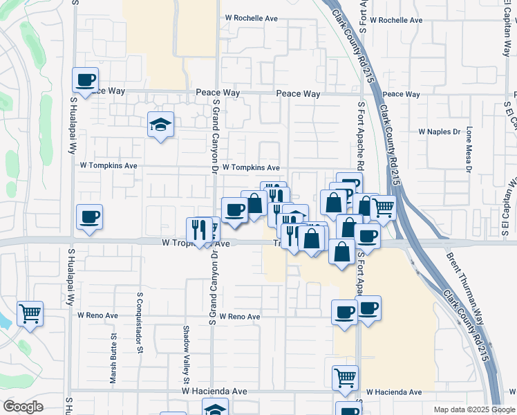 map of restaurants, bars, coffee shops, grocery stores, and more near 9672 Villa La Mora Avenue in Las Vegas