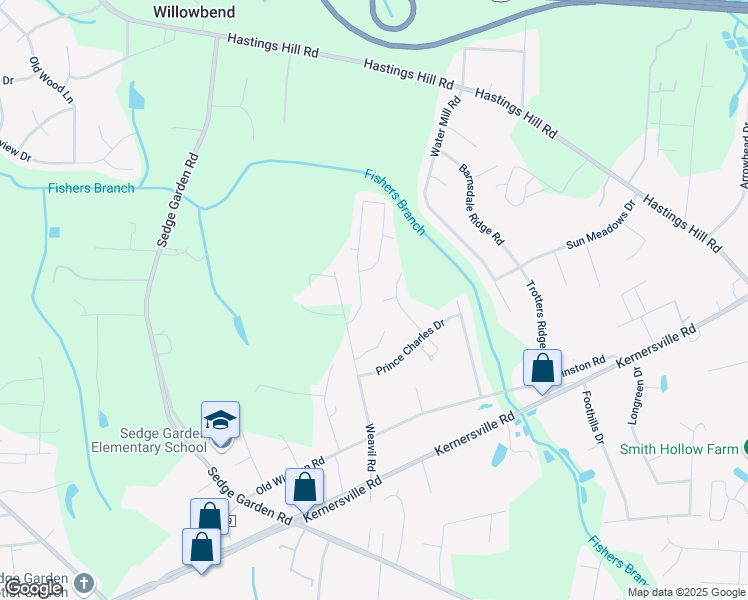 map of restaurants, bars, coffee shops, grocery stores, and more near 701 Kings Court in Kernersville