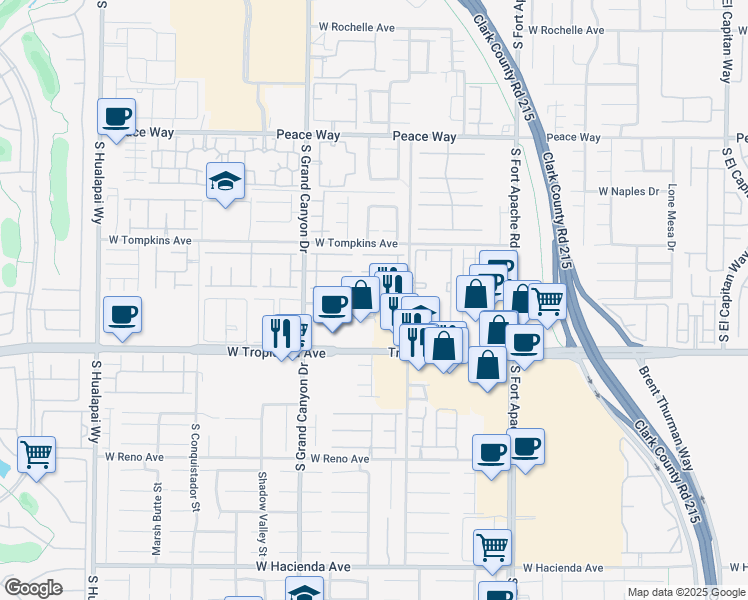 map of restaurants, bars, coffee shops, grocery stores, and more near 9664 Villa La Mora Avenue in Las Vegas