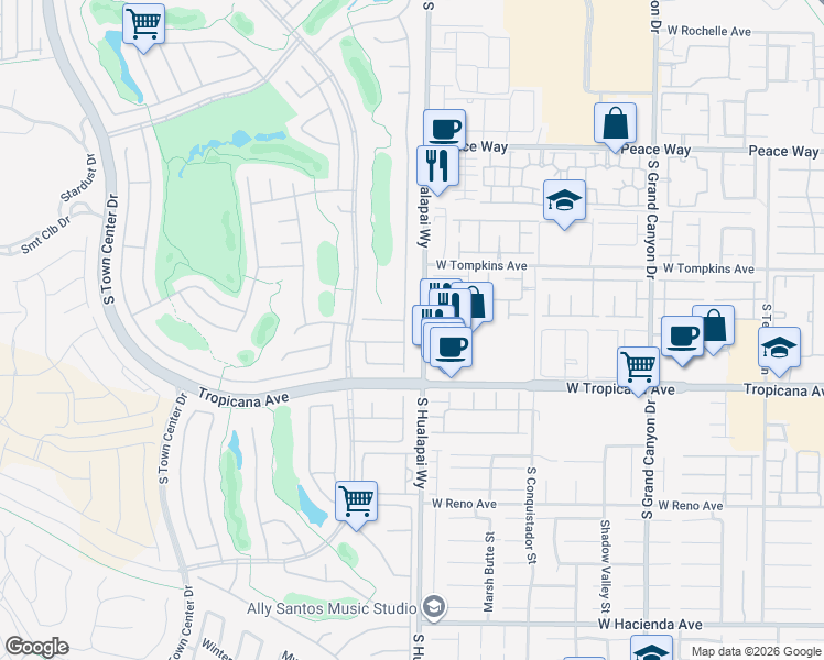 map of restaurants, bars, coffee shops, grocery stores, and more near 4808 Regalo Bello Street in Las Vegas