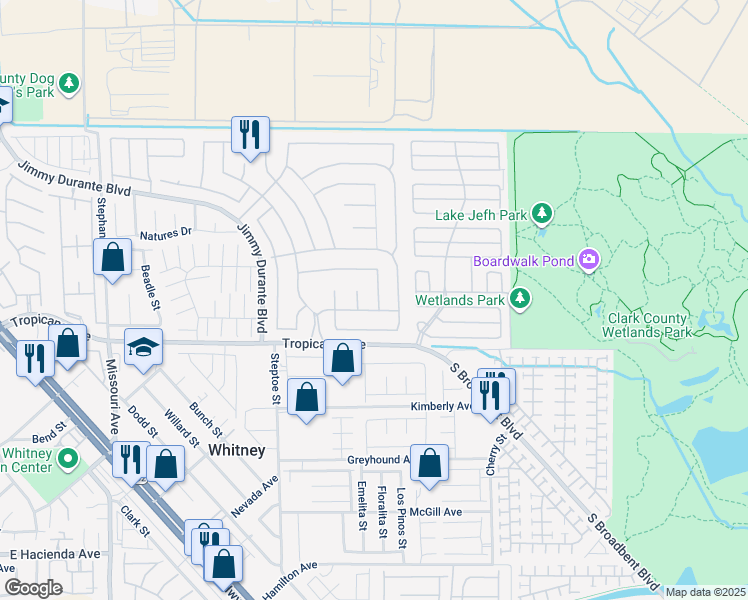 map of restaurants, bars, coffee shops, grocery stores, and more near 4815 Calavo Street in Las Vegas