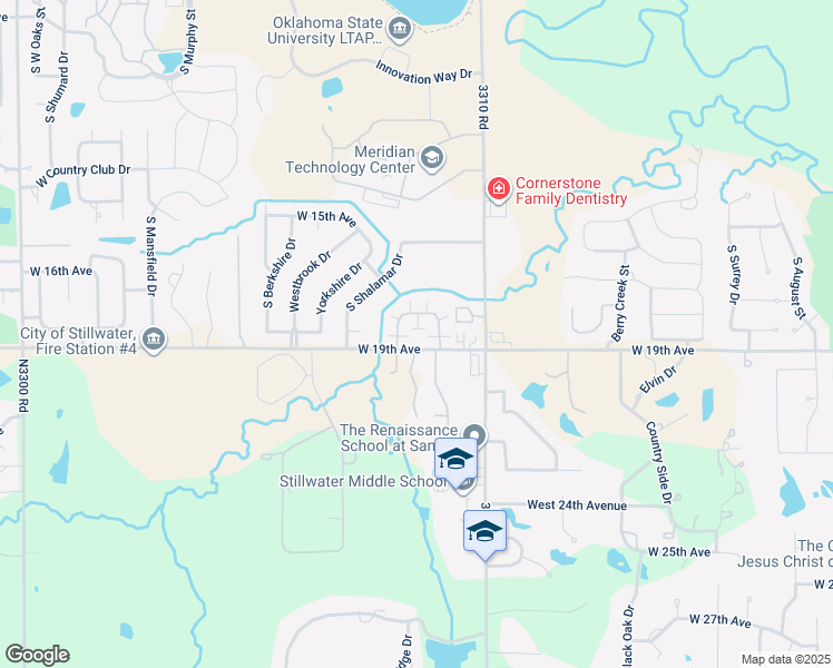 map of restaurants, bars, coffee shops, grocery stores, and more near 3700 West 19th Avenue in Stillwater