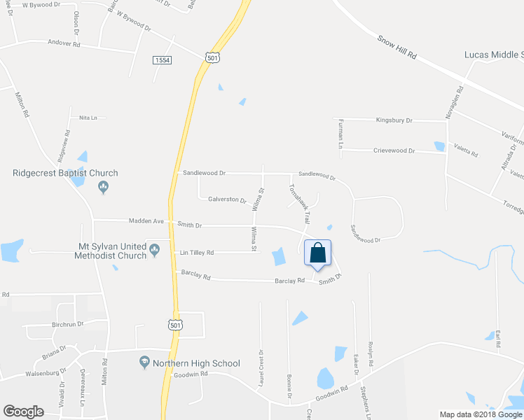 map of restaurants, bars, coffee shops, grocery stores, and more near 5812 Wilma Drive in Durham