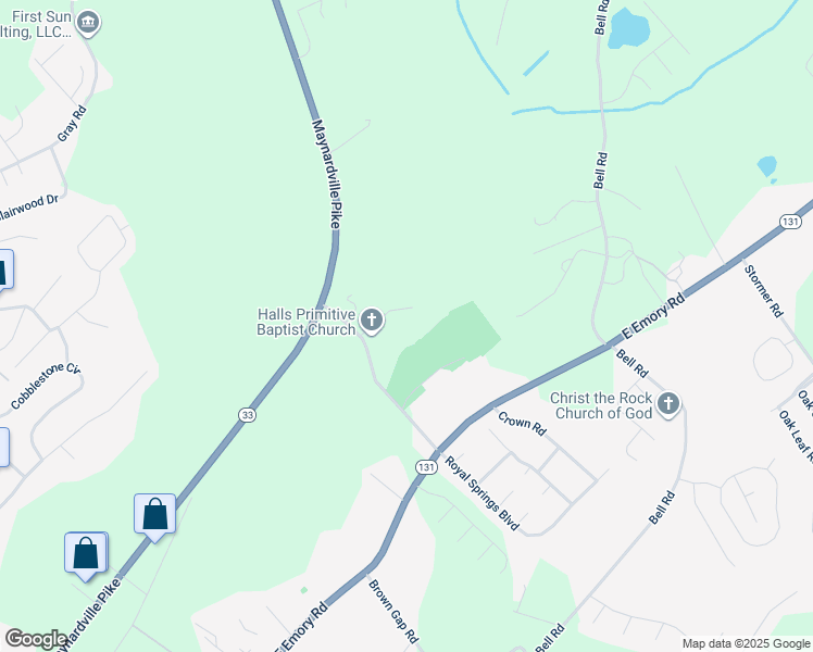 map of restaurants, bars, coffee shops, grocery stores, and more near 5358 Dover Springs Way in Knoxville