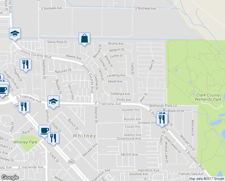 map of restaurants, bars, coffee shops, grocery stores, and more near 4821 Alphonse Drive in Las Vegas