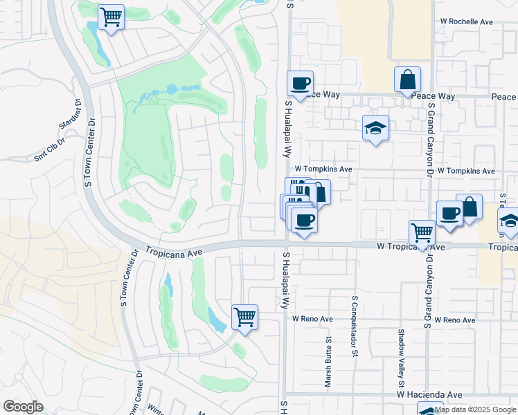 map of restaurants, bars, coffee shops, grocery stores, and more near 10267 Santo Nina Court in Las Vegas