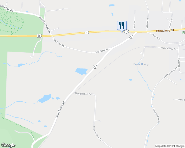map of restaurants, bars, coffee shops, grocery stores, and more near 4444 Tennessee 47 in White Bluff