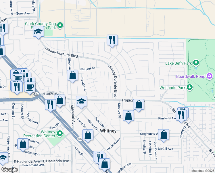 map of restaurants, bars, coffee shops, grocery stores, and more near 4810 Palacio Court in Las Vegas