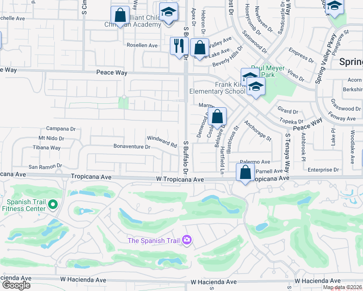 map of restaurants, bars, coffee shops, grocery stores, and more near 4766 Desert Plains Road in Las Vegas