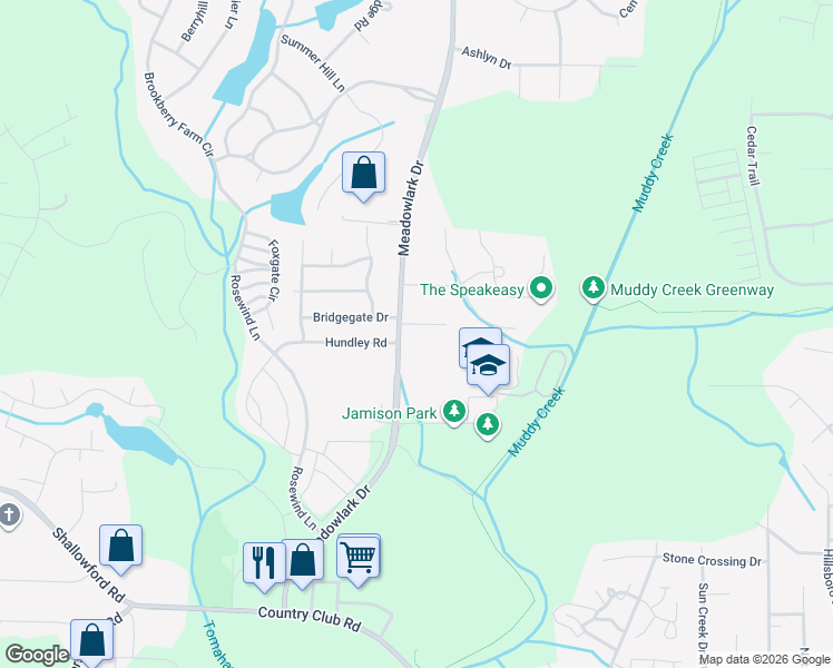 map of restaurants, bars, coffee shops, grocery stores, and more near 5378 Darwood Estate Lane in Winston-Salem